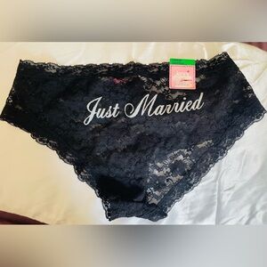 Jenni Black Lace 'Just Married' Hipster Panties